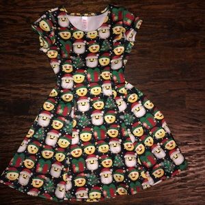Justice size 8 girls fun emoji Christmas dress! Perfect condition